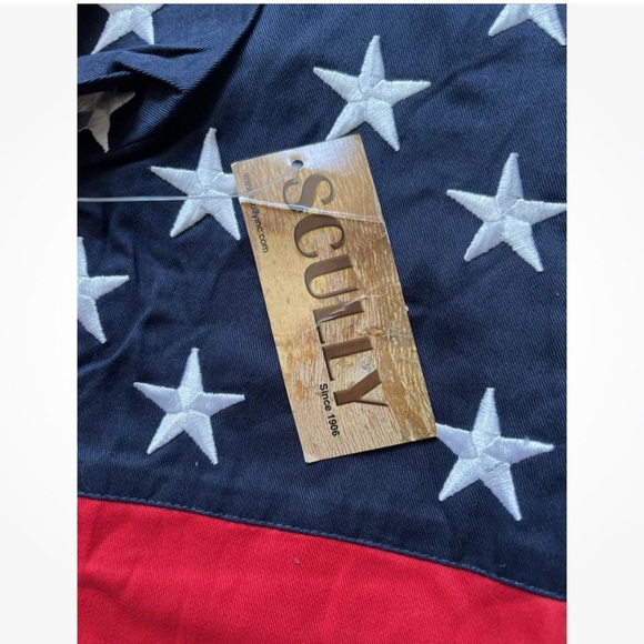 Scully Kids Stars and Stripes Button Down rodeo patriotic Shirt Large NWT - Picture 3 of 6